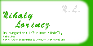 mihaly lorincz business card